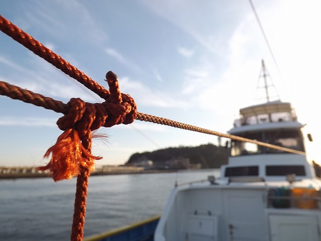 【島きち丸】イカ船上干し用ロープ