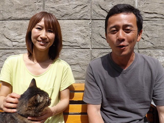 田邉船長と奥様と愛猫のチョビ
